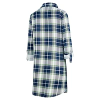 Chemise de nuit en tricot à carreaux Ashford pour femme Concepts Sport College Navy Seattle Seahawks