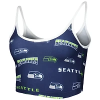 Concepts Sport College Navy Seattle Seahawks Breakthrough Allover Knit Lounge Bralette