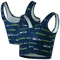 Brassière à imprimé mosaïque pour femme Concepts Sport College Navy Seattle Seahawks