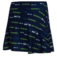 Women's Concepts Sport College Navy Seattle Seahawks Mosaic Allover Print Skort