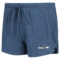 Ensemble de salon Concepts Sport pour femmes, t-shirt et short à manches longues raglan, bleu marine/charbon, Seattle Seahawks