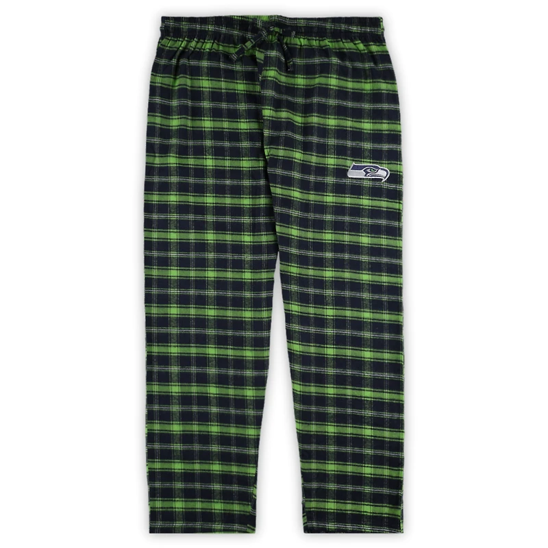 Ensemble de nuit Concepts Sport pour femmes, t-shirt avec badge et pantalon en flanelle, Seattle Seahawks, grande taille, bleu marine