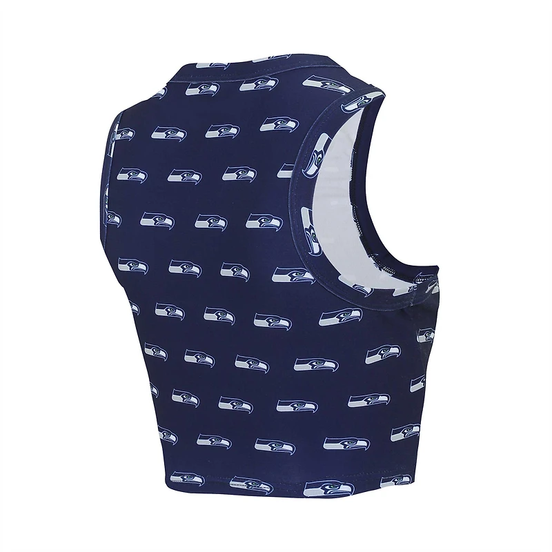 Ensemble de nuit Concepts Sport Seattle Seahawks Gauge pour femmes, débardeur court et short imprimé sur toute la surface