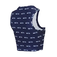 Ensemble de nuit Concepts Sport Seattle Seahawks Gauge pour femmes, débardeur court et short imprimé sur toute la surface