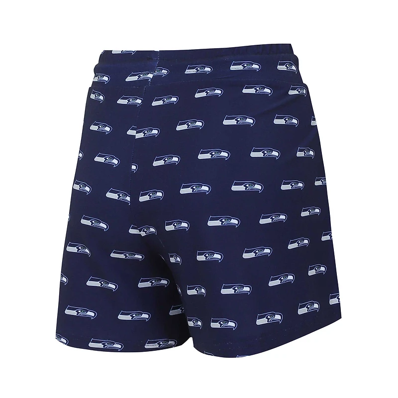 Women's Concepts Sport Seattle Seahawks Gauge Allover Print Cropped Tank Top & Shorts Sleep Set