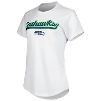 Women's Concepts Sport White/Charcoal Seattle Seahawks Sonata T-Shirt & Leggings Sleep Set