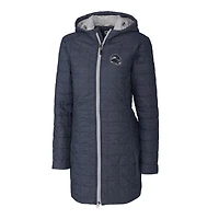 Women's Cutter & Buck College Navy Seattle Seahawks Helmet Logo Rainier Primaloft Eco Insulated Hooded Long Coat