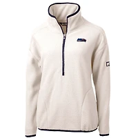 Women's Cutter & Buck Cream Seattle Seahawks Americana Cascade Eco Sherpa Fleece Half-Zip Pullover Jacket
