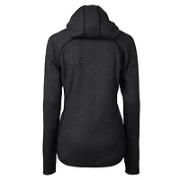 Women's Cutter & Buck Heather Charcoal Seattle Seahawks Throwback Logo Mainsail Full-Zip Jacket