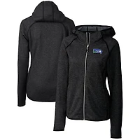 Women's Cutter & Buck Heather Charcoal Seattle Seahawks Throwback Logo Mainsail Full-Zip Jacket
