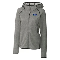 Women's Cutter & Buck Heather Gray Seattle Seahawks Throwback Logo Mainsail Full-Zip Jacket