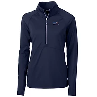 Women's Cutter & Buck Navy Seattle Seahawks Adapt Eco Knit Stretch Recycled Half-Zip Pullover Top