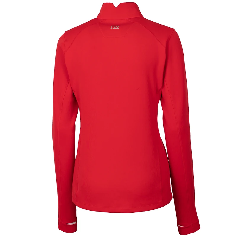 Women's Cutter & Buck Red Seattle Seahawks Traverse Quarter-Zip Pullover Top
