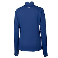 Women's Cutter & Buck Royal Seattle Seahawks Throwback Logo Traverse Stretch Quarter-Zip Pullover Top