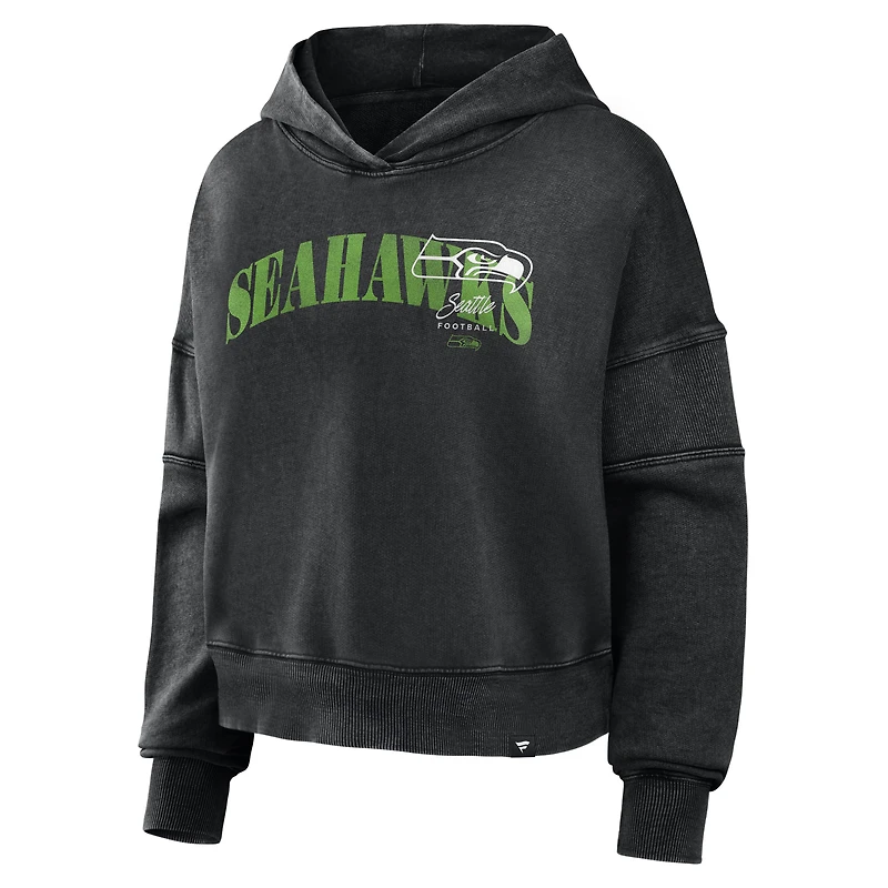 Women's Fanatics Black Seattle Seahawks Counter Run Pullover Hoodie