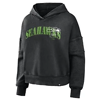 Women's Fanatics Black Seattle Seahawks Counter Run Pullover Hoodie