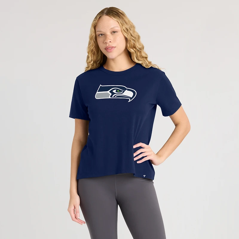 T-shirt Fanatics College Navy Seattle Seahawks Essential Legacy pour femmes