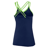 Women's Fanatics College Navy Seattle Seahawks Go For It Strappy Crossback Tank Top