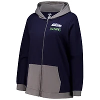 Sweat à capuche entièrement zippé pour femme Fanatics College Navy Seattle Seahawks Hit It