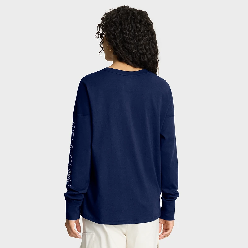 Women's Fanatics College Navy Seattle Seahawks Hometown Legacy Long Sleeve T-Shirt
