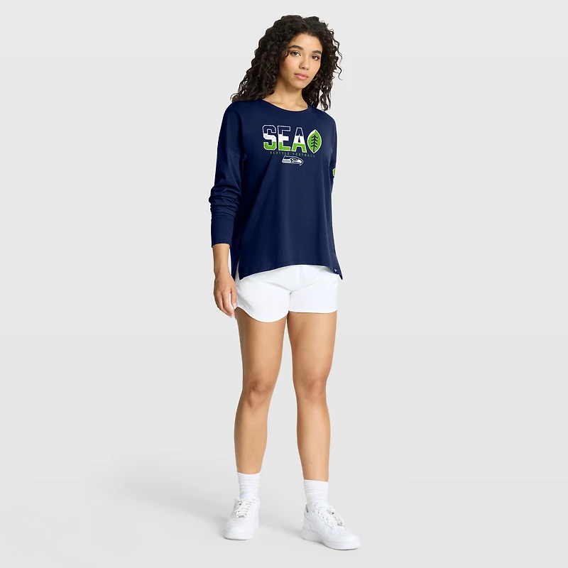 Women's Fanatics College Navy Seattle Seahawks Hometown Legacy Long Sleeve T-Shirt