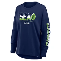 Women's Fanatics College Navy Seattle Seahawks Hometown Legacy Long Sleeve T-Shirt