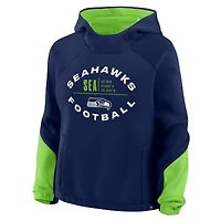 Sweat à capuche surdimensionné Redzone Bubble Screen pour femme Fanatics College Navy des Seattle Seahawks
