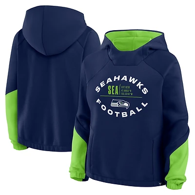 Sweat à capuche surdimensionné Redzone Bubble Screen pour femme Fanatics College Navy des Seattle Seahawks