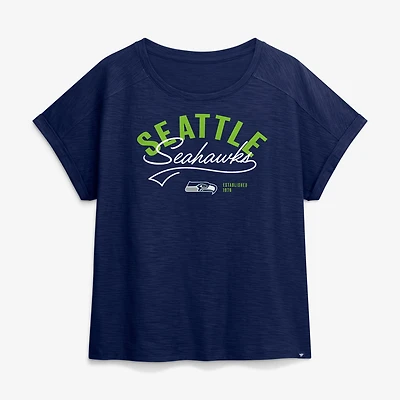 Women's Fanatics College Navy Seattle Seahawks Oversized T-Shirt