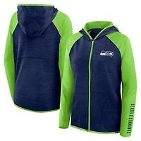 Women's Fanatics College Navy Seattle Seahawks Plus End Around Pass Full-Zip Hoodie