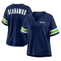 Women's Fanatics College Navy Seattle Seahawks Plus Redzone Notch Neck T-Shirt