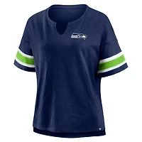 T-shirt Fanatics College Navy pour femmes des Seattle Seahawks Redzone Curl Route