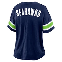 T-shirt Fanatics College Navy pour femmes des Seattle Seahawks Redzone Curl Route