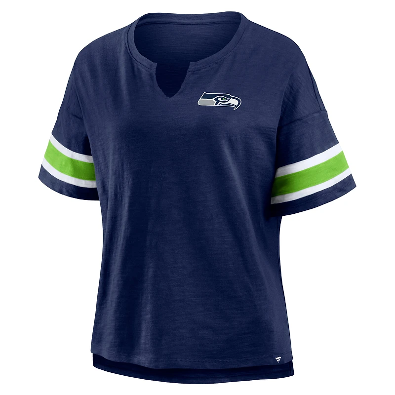 Women's Fanatics College Navy Seattle Seahawks Redzone Curl Route T-Shirt