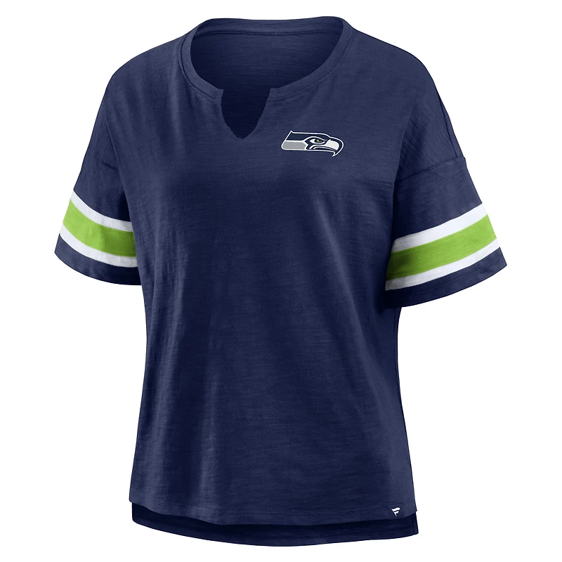 T-shirt Fanatics College Navy pour femmes des Seattle Seahawks Redzone Curl Route