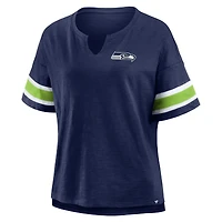 T-shirt Fanatics College Navy pour femmes des Seattle Seahawks Redzone Curl Route