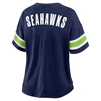 T-shirt Fanatics College Navy pour femmes des Seattle Seahawks Redzone Curl Route