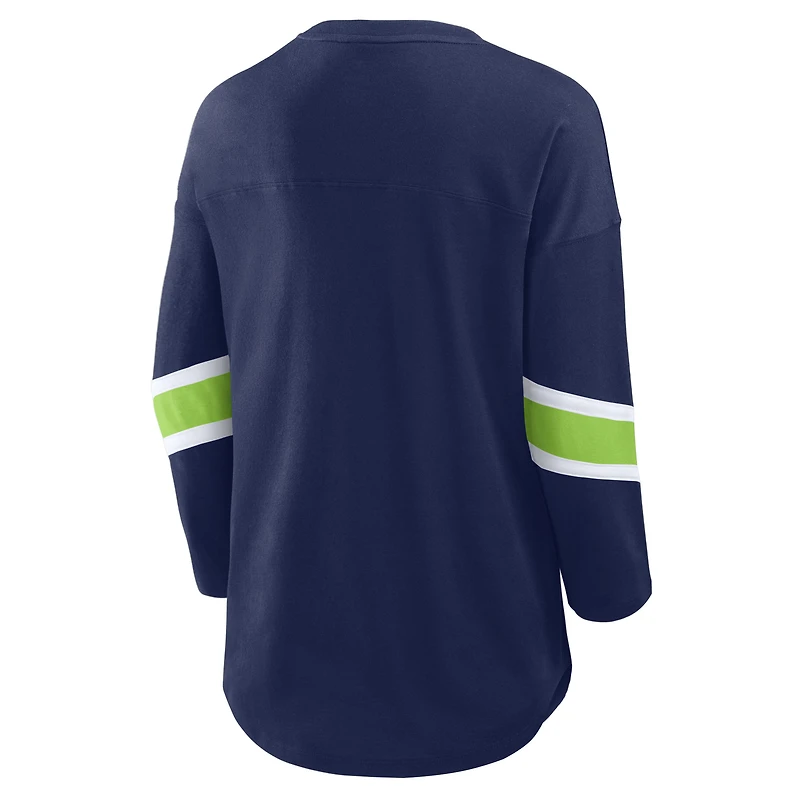 Women's Fanatics  College Navy Seattle Seahawks Redzone 3/4-Sleeve T-Shirt