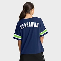 Women's Fanatics College Navy Seattle Seahawks Redzone Curl Route T-Shirt