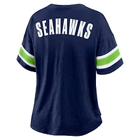Women's Fanatics College Navy Seattle Seahawks Redzone Curl Route T-Shirt