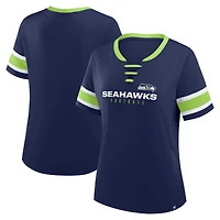 Women's Fanatics College Navy Seattle Seahawks Redzone Draw Play Athena Lace-Up T-Shirt