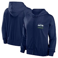 Women's Fanatics College Navy Seattle Seahawks Script Lock Full-Zip Hoodie