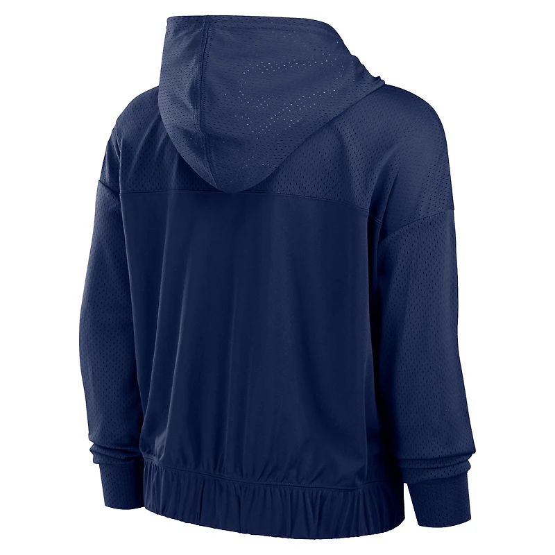 Women's Fanatics College Navy Seattle Seahawks Script Lock Full-Zip Hoodie