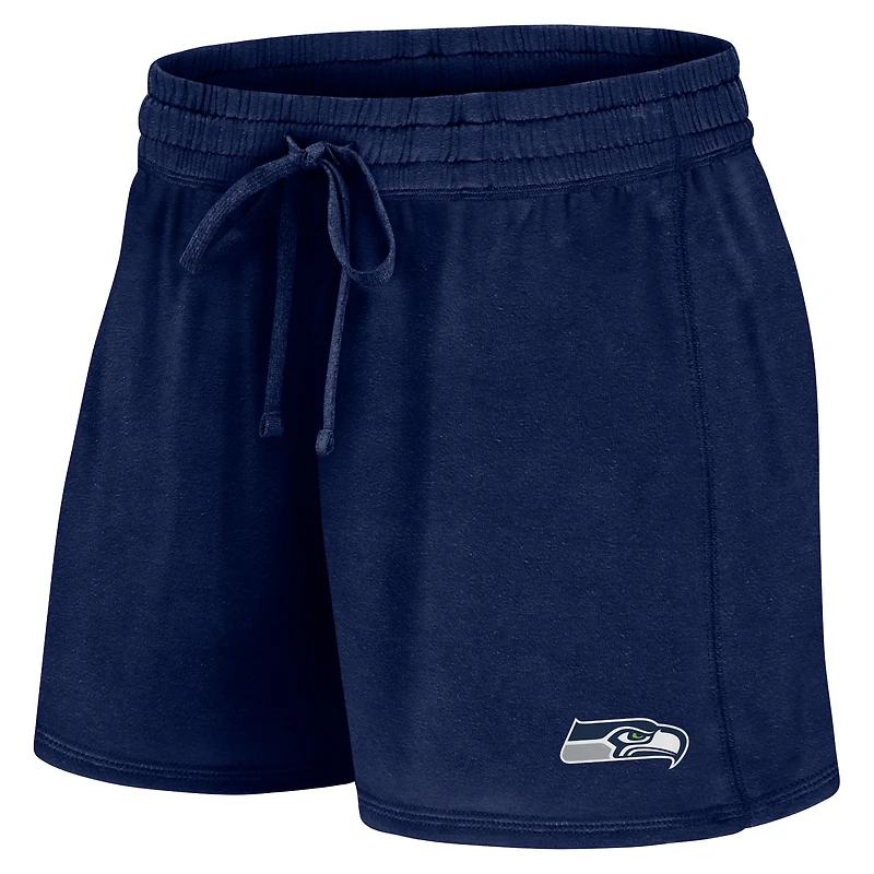 Women's Fanatics College Navy Seattle Seahawks Start to Finish T-Shirt & Shorts Combo Pack