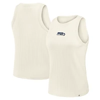 Women's Fanatics Cream Seattle Seahawks Star Play Tri-Blend Ribbed Tank Top