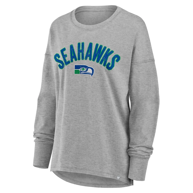 T-shirt à manches longues Fanatics Heather Grey pour femme, motif Hometown Legacy des Seattle Seahawks
