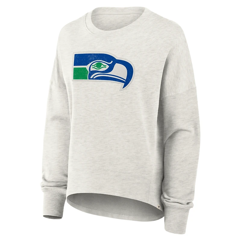 Sweat-shirt surdimensionné Fanatics gris chiné pour femme des Seattle Seahawks