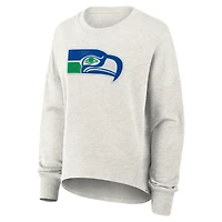 Sweat-shirt surdimensionné Fanatics gris chiné pour femme des Seattle Seahawks