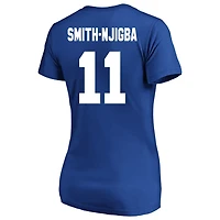 T-shirt à col en V pour femmes Fanatics Jaxon Smith-Njigba Royal Seattle Seahawks, grandes tailles, nom et numéro