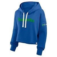 Sweat à capuche court surdimensionné Fanatics Royal Seattle Seahawks pour femme